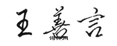 駱恆光王善言行書個性簽名怎么寫