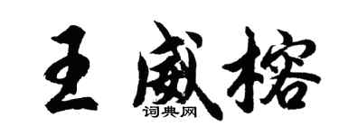 胡問遂王威榕行書個性簽名怎么寫
