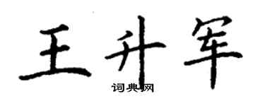 丁謙王升軍楷書個性簽名怎么寫