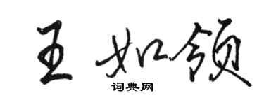 駱恆光王如領行書個性簽名怎么寫