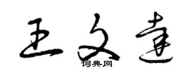 曾慶福王文達草書個性簽名怎么寫