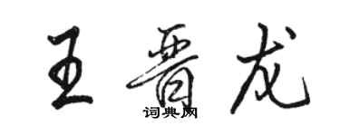 駱恆光王晉龍行書個性簽名怎么寫