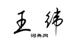 梁錦英王緯草書個性簽名怎么寫