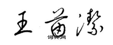 梁錦英王苗潔草書個性簽名怎么寫