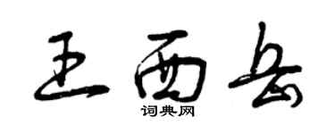 曾慶福王西嶽草書個性簽名怎么寫