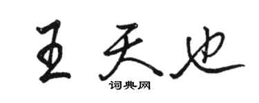 駱恆光王天也行書個性簽名怎么寫