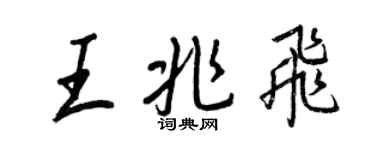 王正良王兆飛行書個性簽名怎么寫