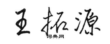 駱恆光王拓源行書個性簽名怎么寫