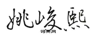 駱恆光姚峻熙行書個性簽名怎么寫