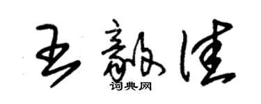 朱錫榮王毅佳草書個性簽名怎么寫