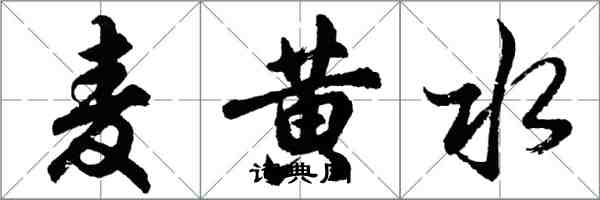 胡問遂麥黃水行書怎么寫