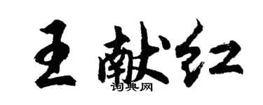 胡問遂王獻紅行書個性簽名怎么寫