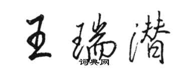 駱恆光王瑞潛行書個性簽名怎么寫