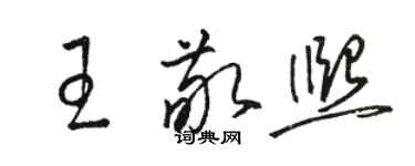 駱恆光王敬熙草書個性簽名怎么寫