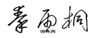 駱恆光秦雨桐草書個性簽名怎么寫
