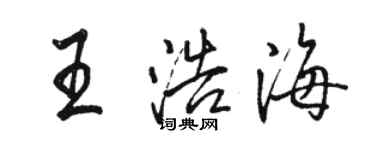 駱恆光王浩海行書個性簽名怎么寫