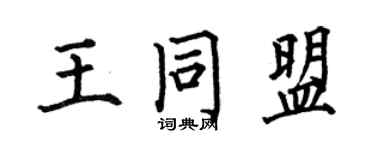 何伯昌王同盟楷書個性簽名怎么寫