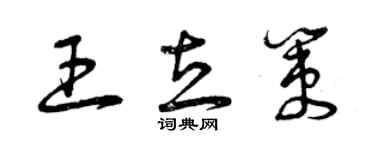 曾慶福王立策草書個性簽名怎么寫