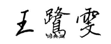 王正良王鷺雯行書個性簽名怎么寫