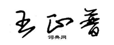 朱錫榮王正普草書個性簽名怎么寫