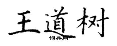 丁謙王道樹楷書個性簽名怎么寫