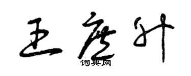 曾慶福王庶升草書個性簽名怎么寫