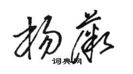 駱恆光楊薇草書個性簽名怎么寫