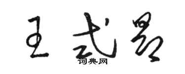 駱恆光王式昂草書個性簽名怎么寫