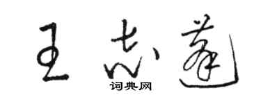 駱恆光王志蓬草書個性簽名怎么寫