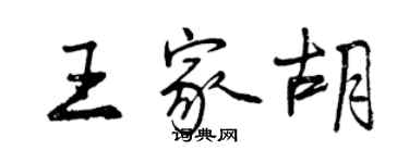 曾慶福王家胡行書個性簽名怎么寫