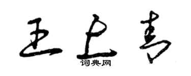 曾慶福王上青草書個性簽名怎么寫