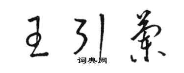 駱恆光王引蘭草書個性簽名怎么寫