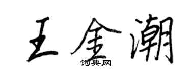王正良王金潮行書個性簽名怎么寫