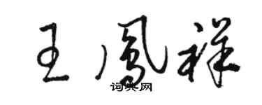 駱恆光王鳳祥草書個性簽名怎么寫