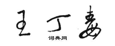 駱恆光王丁毒草書個性簽名怎么寫