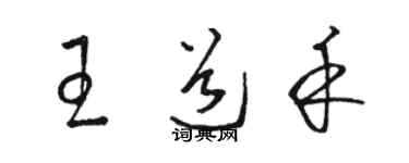 駱恆光王道禾草書個性簽名怎么寫