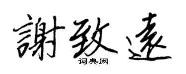 王正良謝致遠行書個性簽名怎么寫