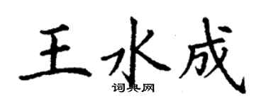 丁謙王水成楷書個性簽名怎么寫