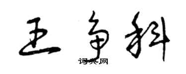 曾慶福王爭科草書個性簽名怎么寫