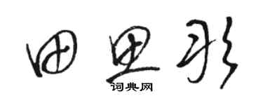 駱恆光田思彤草書個性簽名怎么寫