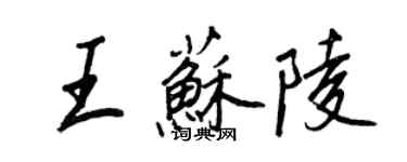 王正良王蘇陵行書個性簽名怎么寫