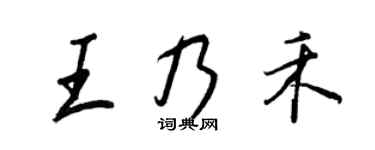 王正良王乃禾行書個性簽名怎么寫