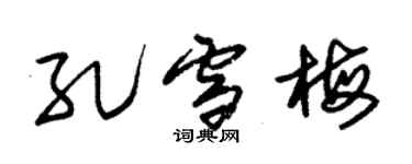 朱錫榮孔雪梅草書個性簽名怎么寫