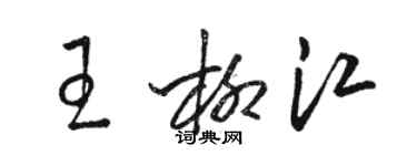 駱恆光王柳江草書個性簽名怎么寫