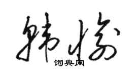 駱恆光韓愉草書個性簽名怎么寫