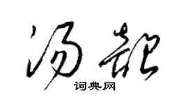 梁錦英湯韶草書個性簽名怎么寫