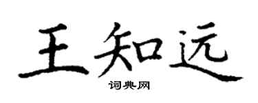 丁謙王知遠楷書個性簽名怎么寫