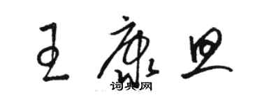 駱恆光王康旦草書個性簽名怎么寫