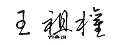 駱恆光王祖權草書個性簽名怎么寫