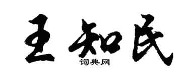 胡問遂王知民行書個性簽名怎么寫